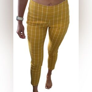A NEW DAY - Yellow Plaid Ankle Pants